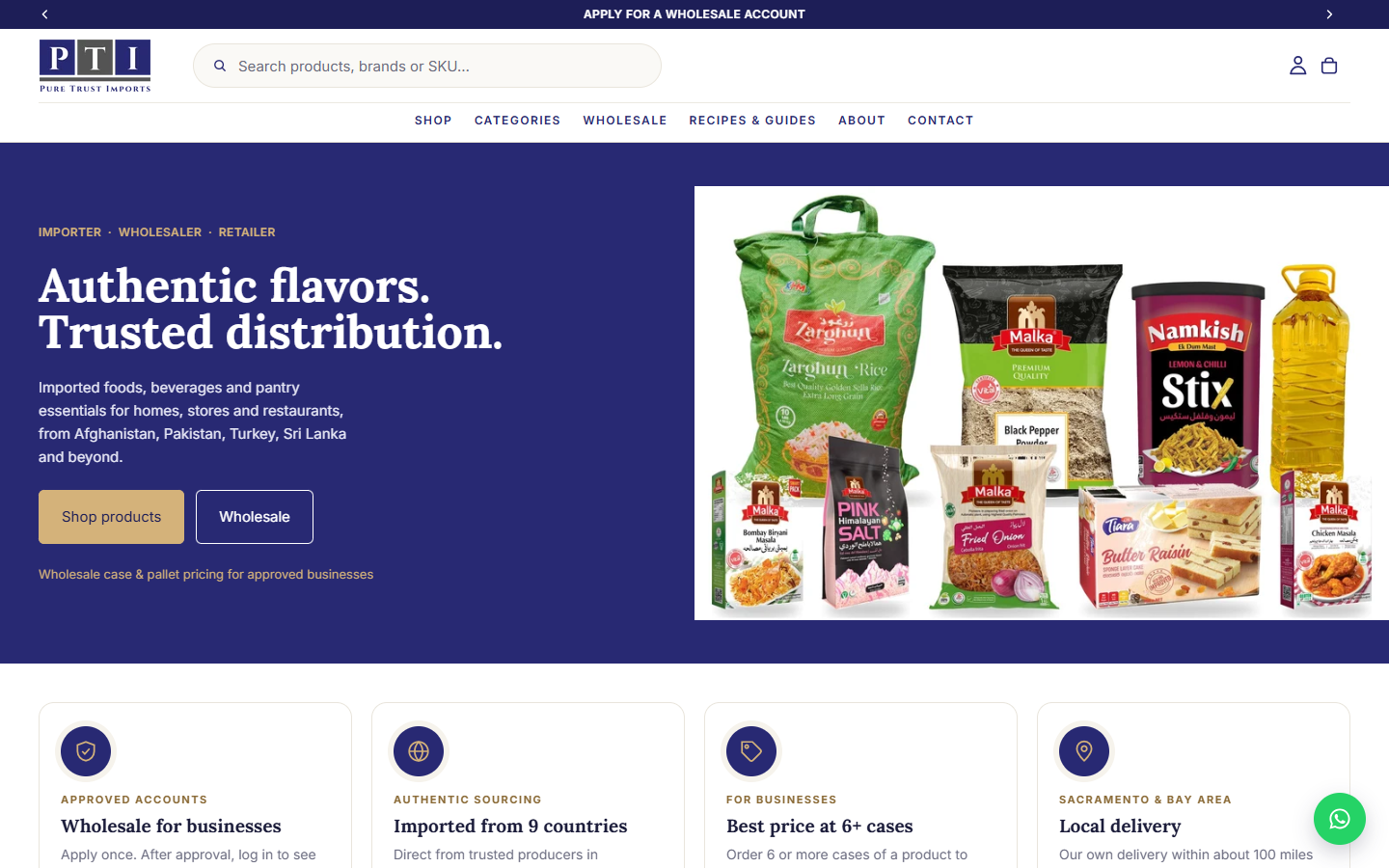 Pure Trust Imports — homepage